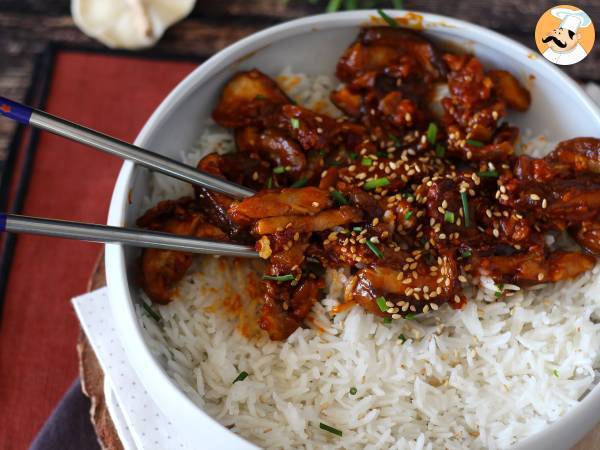Houby na korejský způsob - houby shiitake v omáčce gochujang - Příprava krok 7